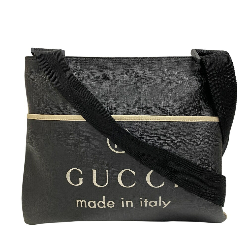 GUCCI Logo Motif Shoulder Bag Handbag Crossbody Black